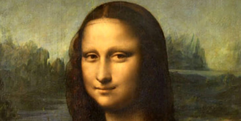 Detalle del rostro de la Mona Lisa.