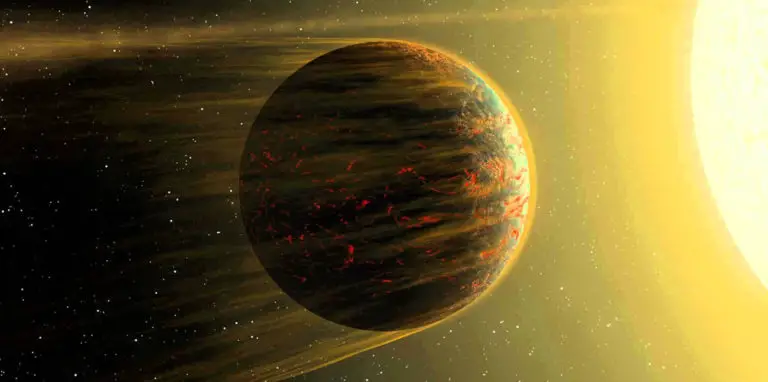 Ilustración de un posible planeta del sistema Cancri 55.