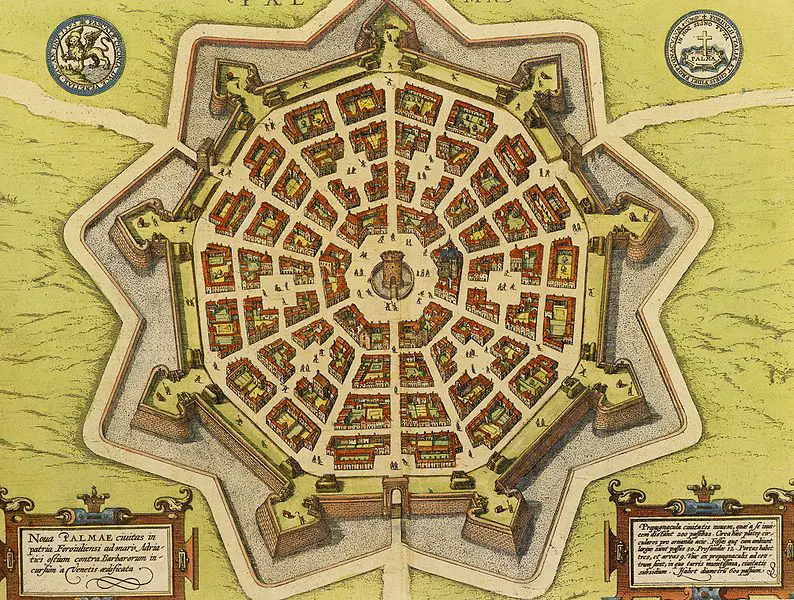 Mapa medieval de Palmanova.