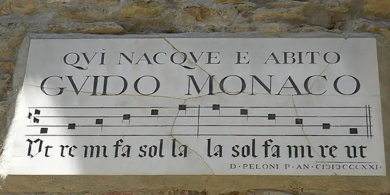 Placa en memoria de Guido en Arezzo.