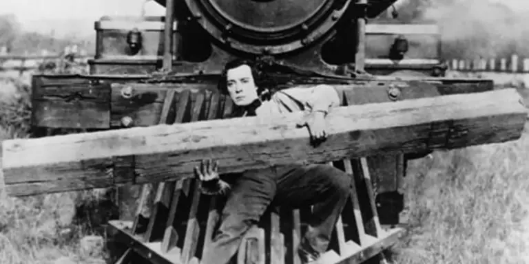 Captura de la película La general de Buster Keaton.