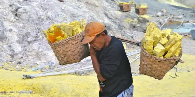 Minas de sulfuro de Java.