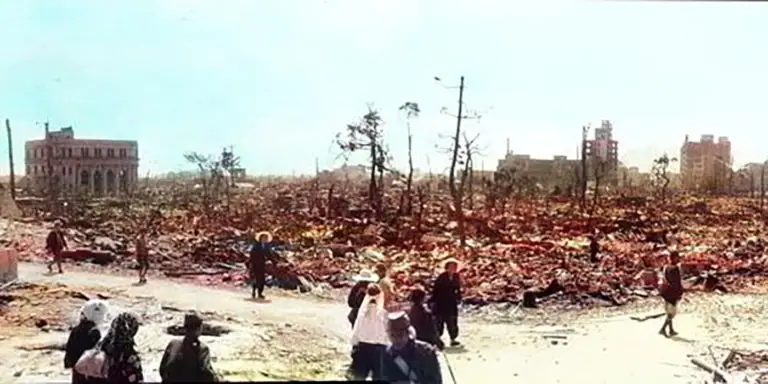 Fotografía de Hiroshima a color.