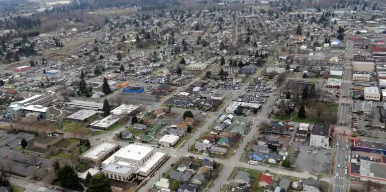 Vista aérea del pueblo de Centralia.