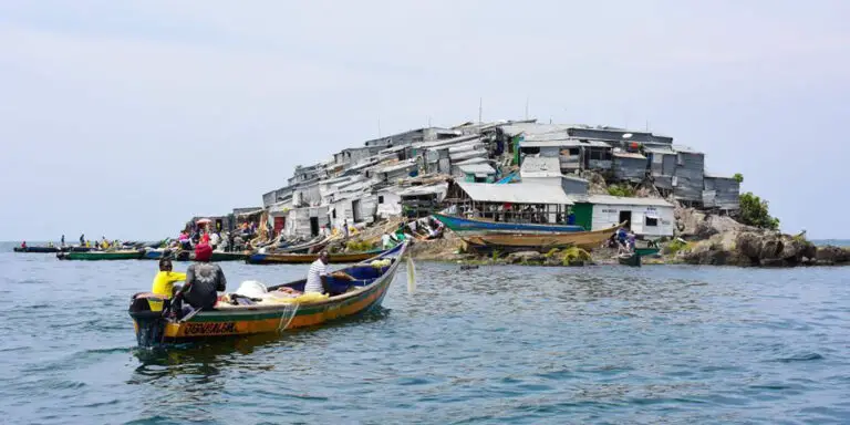 Vista desde la lejanía de Migingo.