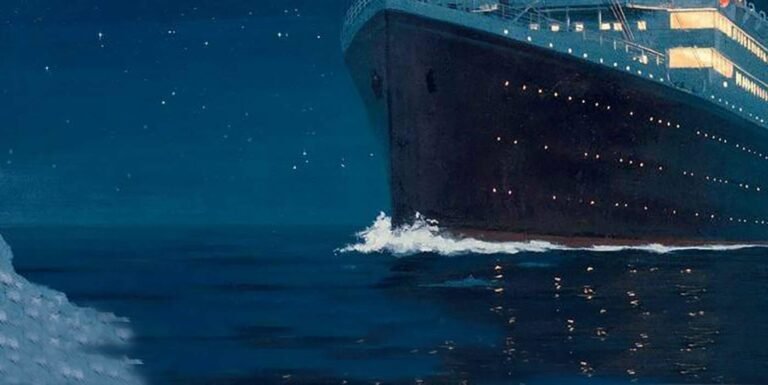 Momentos previos al hundimiento del Titanic.