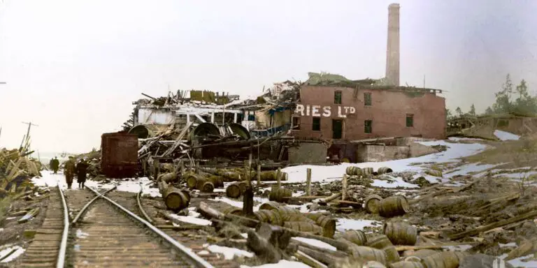 Las calles de Halifax tras la explosión. Una de las peores explosiones accidentales en la Historia.