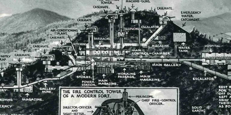 Diagrama de una fragmento de la Linea de Maginot.