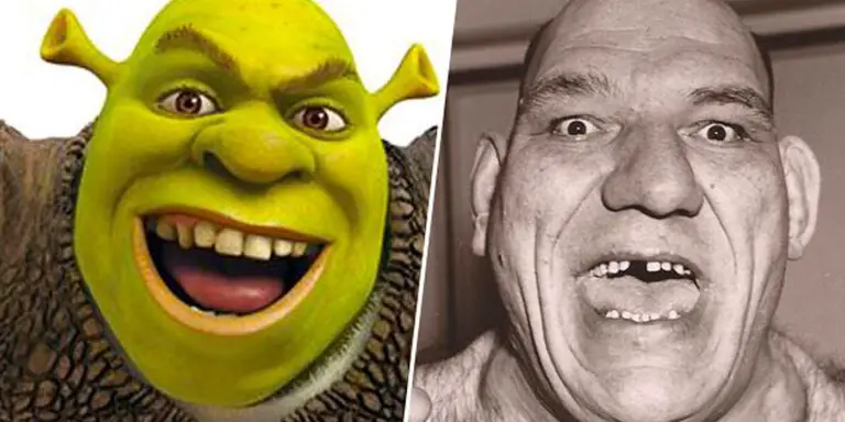 Comparación de Shrek y Maurice Tillet.