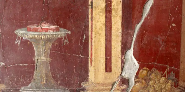 Detalle de uno de los Frescos de la villa de Oplontis ¿Plástico romano?.