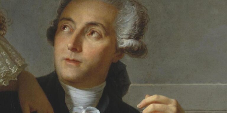 Detalle del retrato de Antoine Lavoisier.