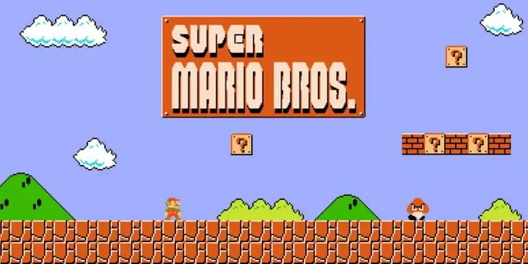 Pantalla del Super Mario Bros, uno de los más clásicos juegos de Nintendo.