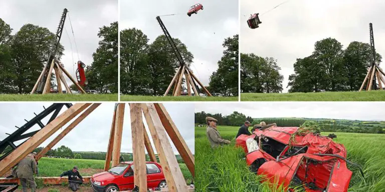 Trebuchet más grande del mundo, construido en Shropshire, Reino Unido.